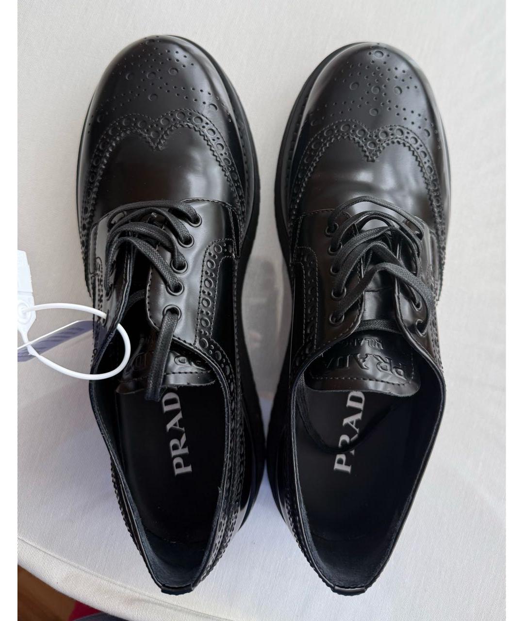 PRADA Черные кожаные брогги и оксфорды, фото 3
