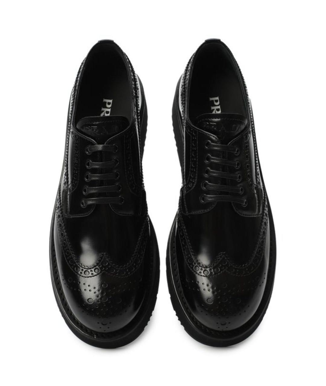 PRADA Черные кожаные брогги и оксфорды, фото 2