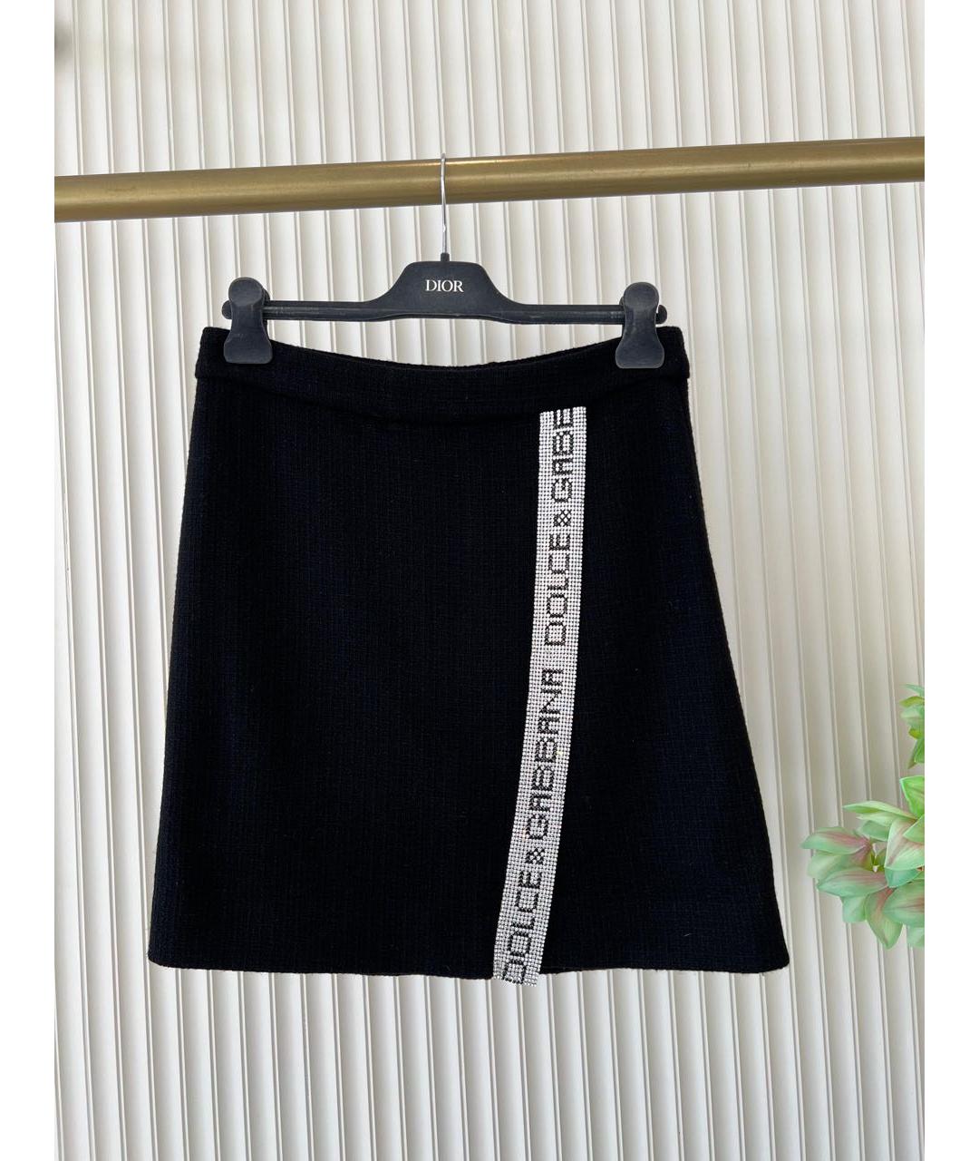 DOLCE&GABBANA Черная юбка мини, фото 9