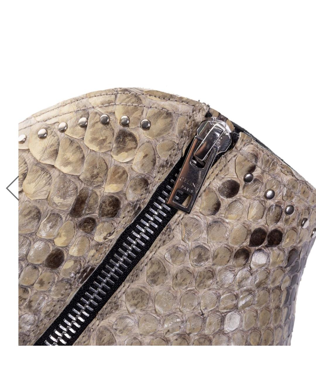 CELINE Бежевые кожаные ботильоны, фото 3