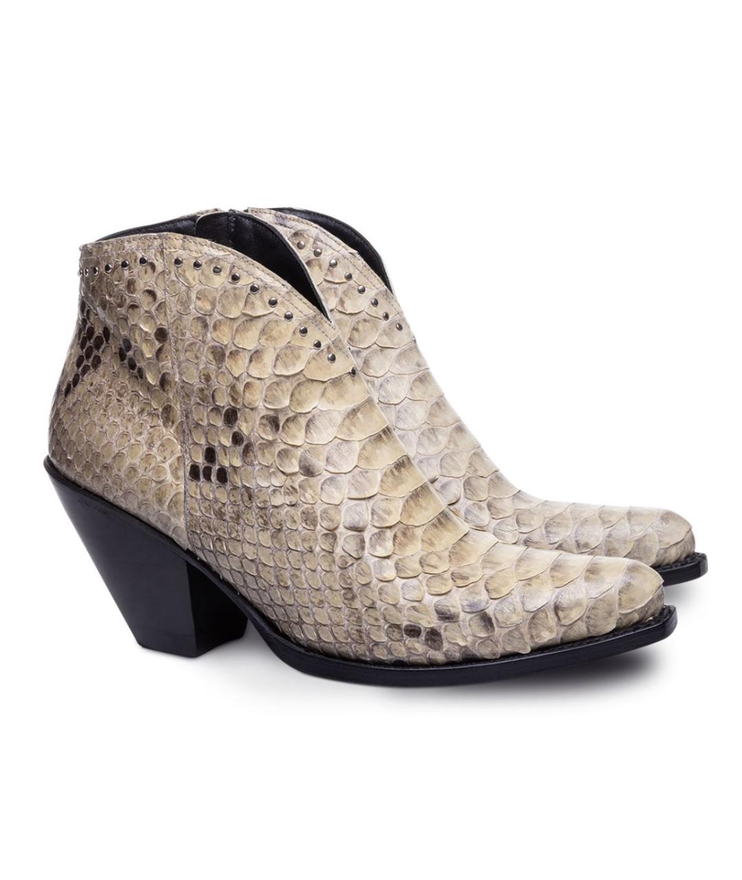 CELINE Бежевые кожаные ботильоны, фото 5