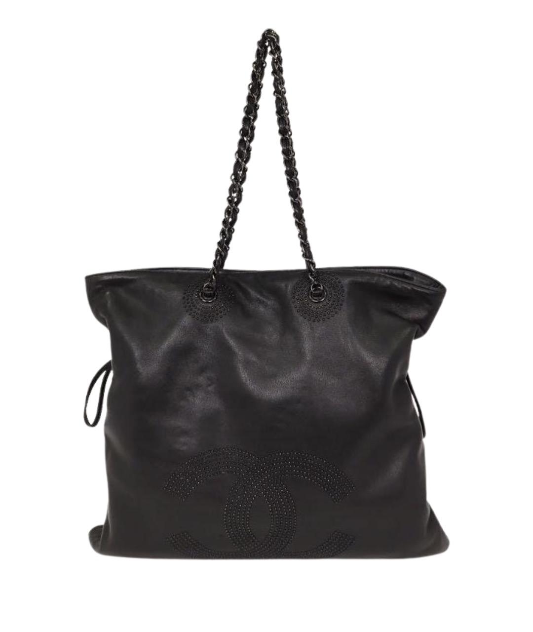 CHANEL Черная кожаная сумка тоут, фото 1