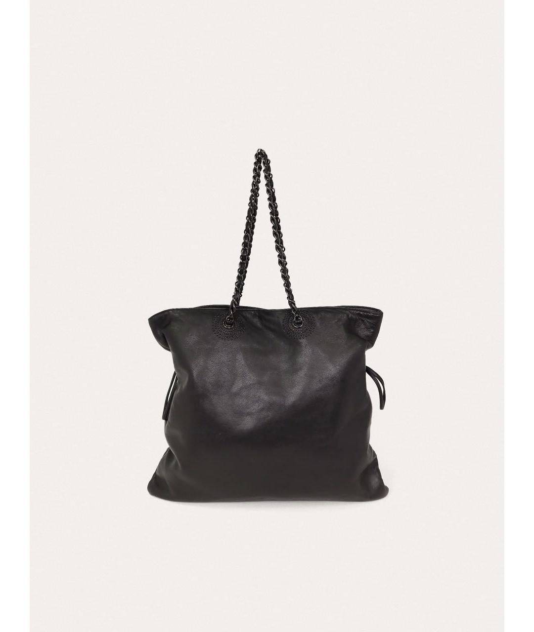 CHANEL Черная кожаная сумка тоут, фото 3