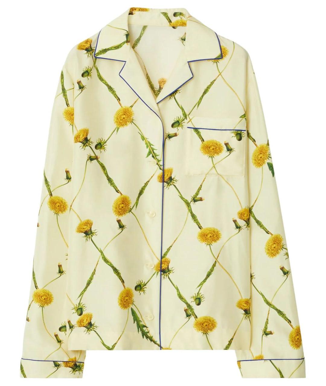 BURBERRY Белая шелковая блузы, фото 7