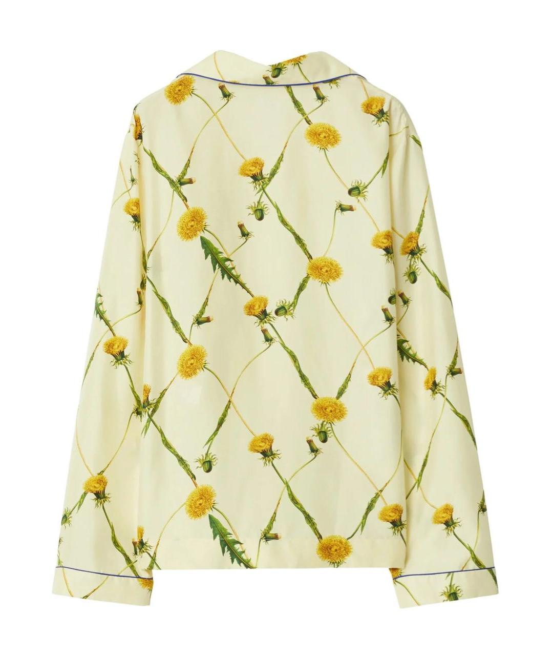 BURBERRY Белая шелковая блузы, фото 2