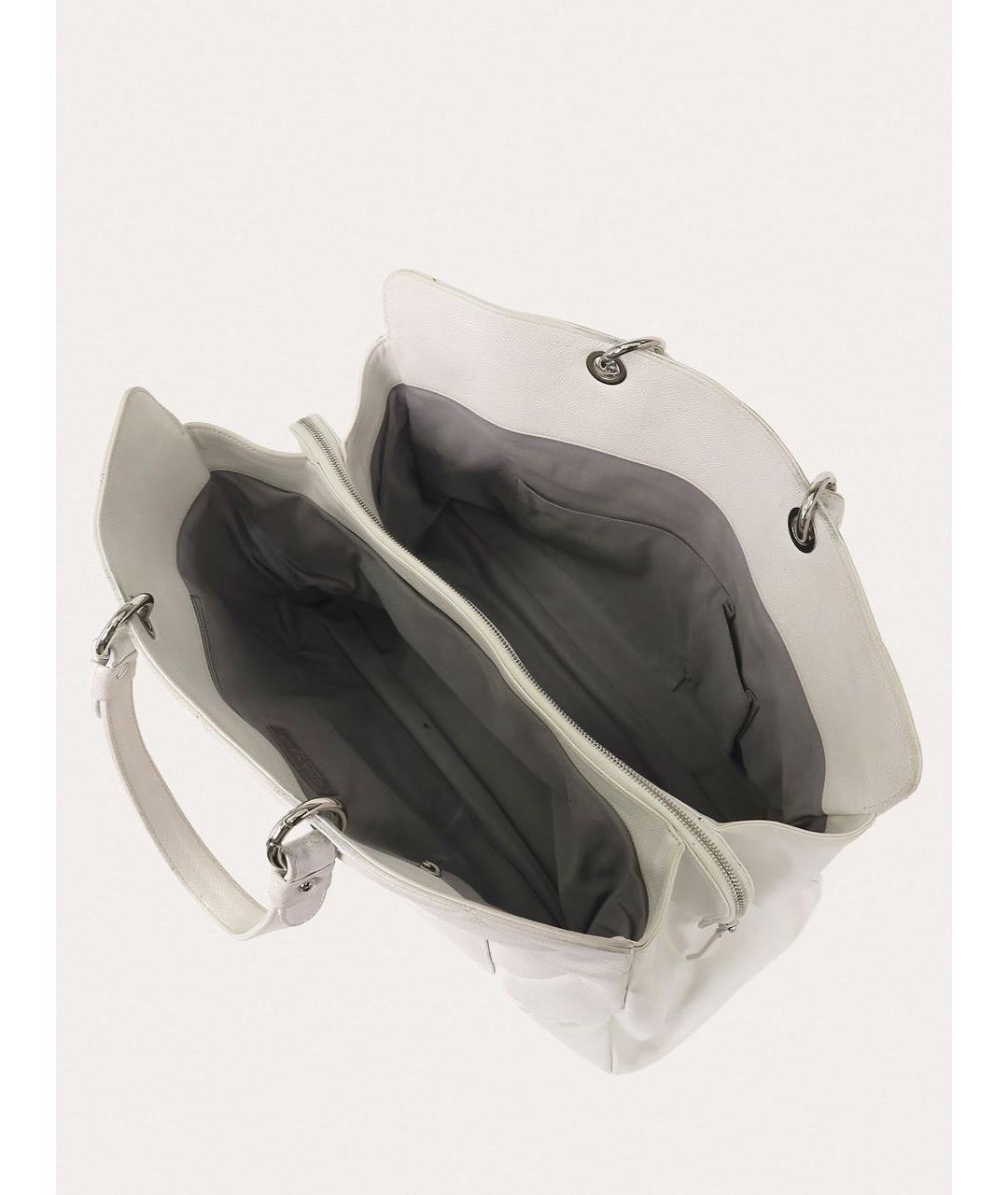 CHANEL Белая кожаная сумка тоут, фото 4