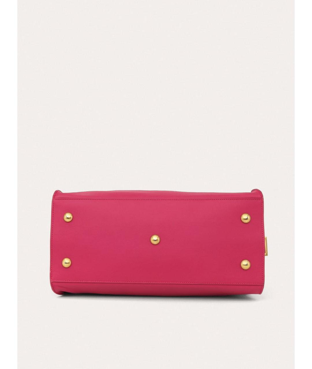 SAINT LAURENT Фуксия кожаная сумка с короткими ручками, фото 4