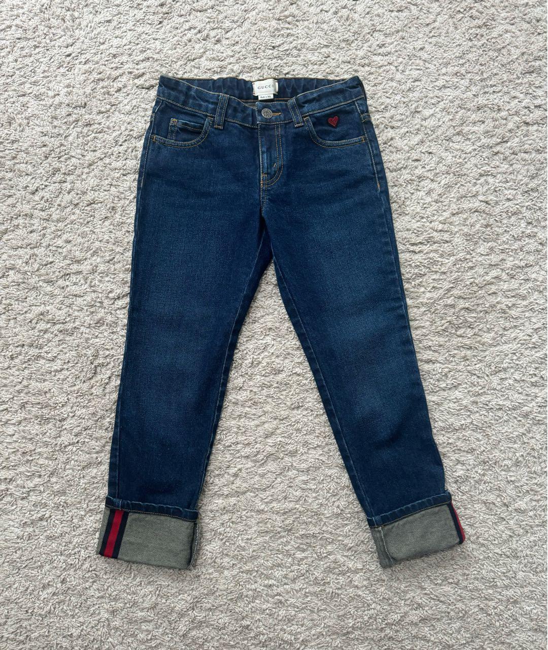 GUCCI Темно-синие хлопковые детские джинсы, фото 2