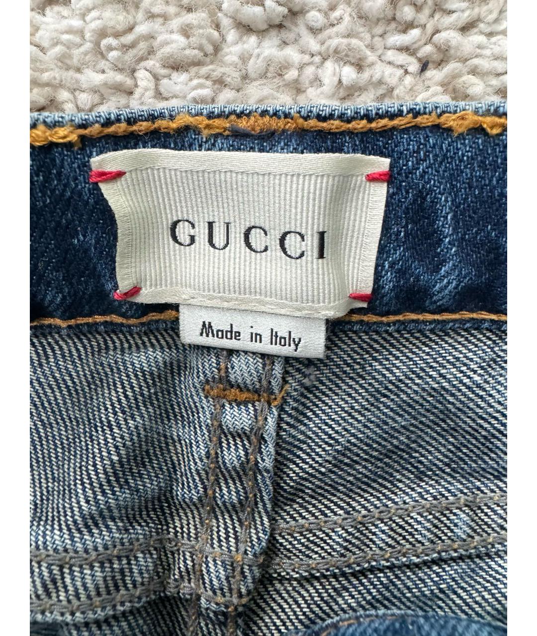 GUCCI Темно-синие хлопковые детские джинсы, фото 3