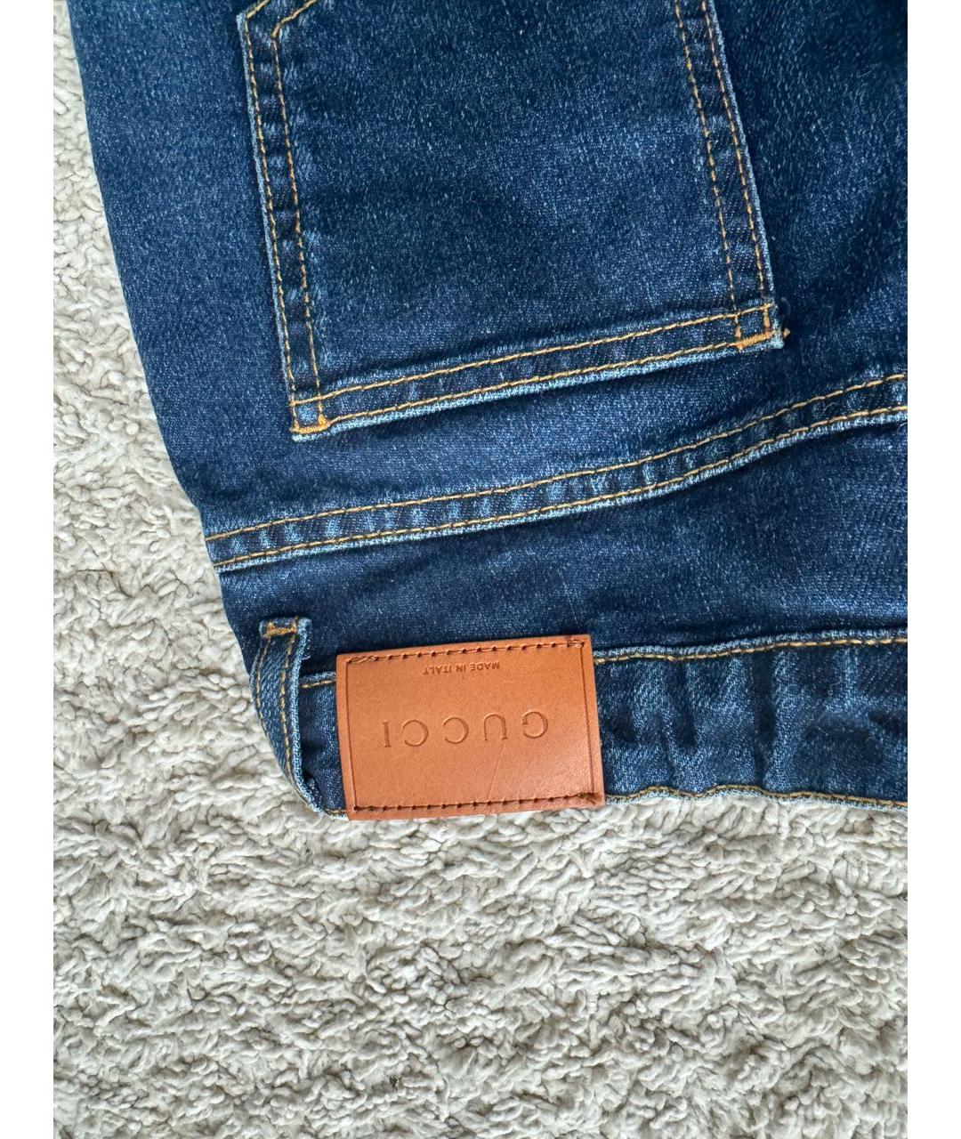 GUCCI Темно-синие хлопковые детские джинсы, фото 4