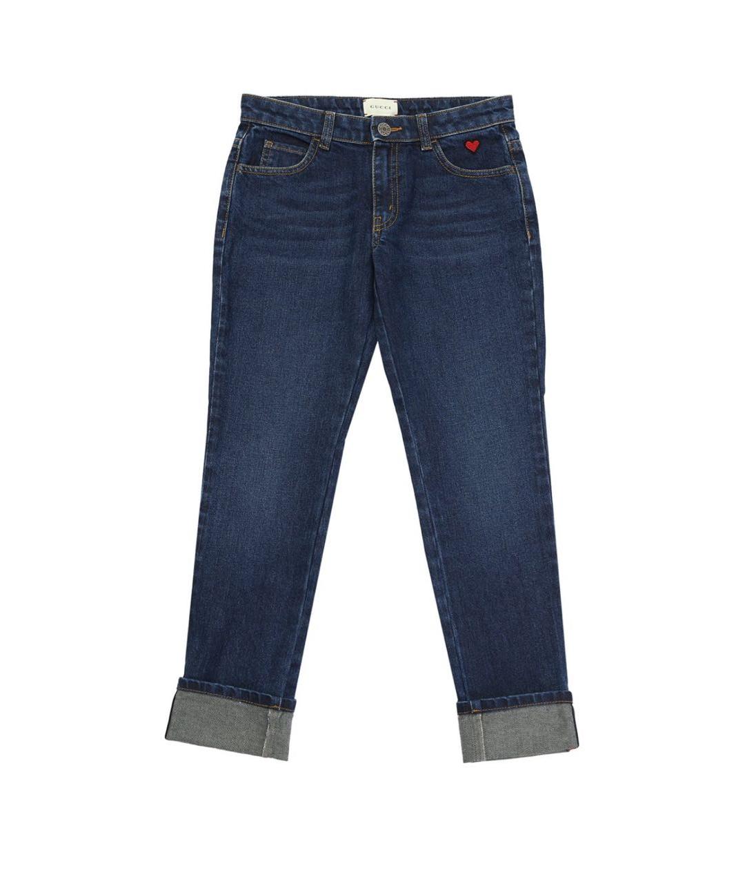GUCCI Темно-синие хлопковые детские джинсы, фото 6