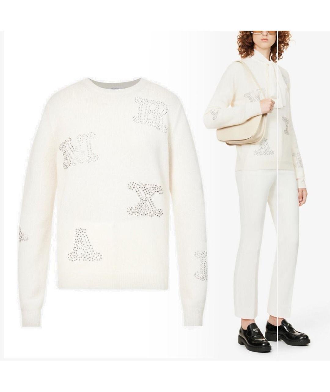 MAX MARA Белый кашемировый джемпер / свитер, фото 4