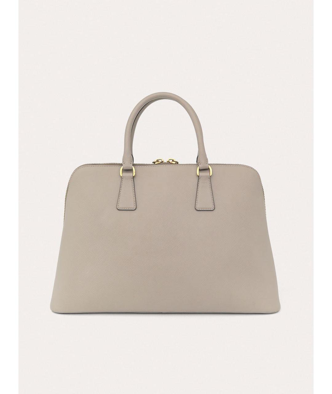 PRADA Серая кожаная сумка с короткими ручками, фото 3