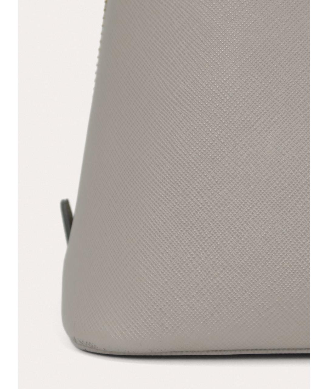 PRADA Серая кожаная сумка с короткими ручками, фото 6