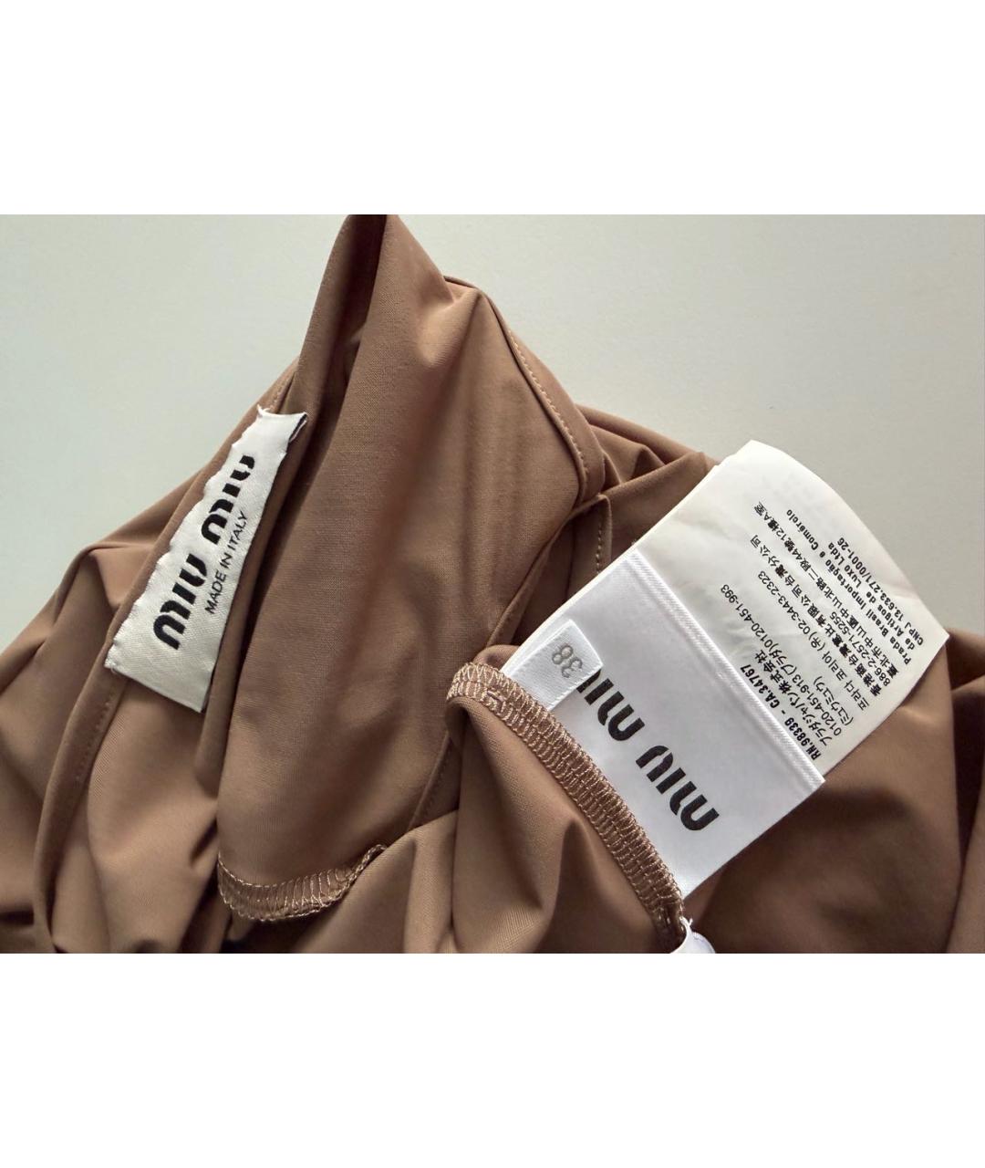 MIU MIU Бежевое повседневное платье, фото 8