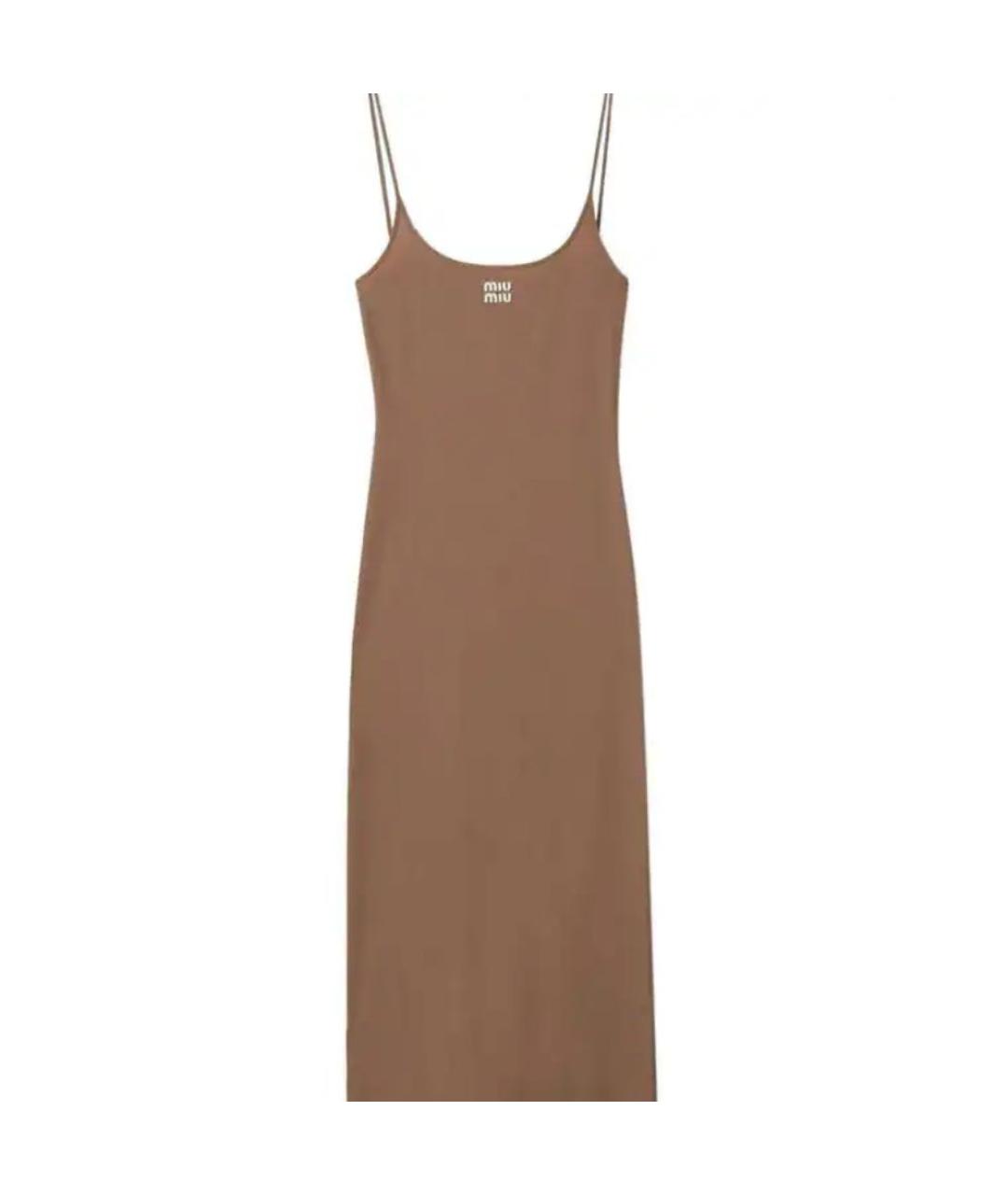 MIU MIU Бежевое повседневное платье, фото 9