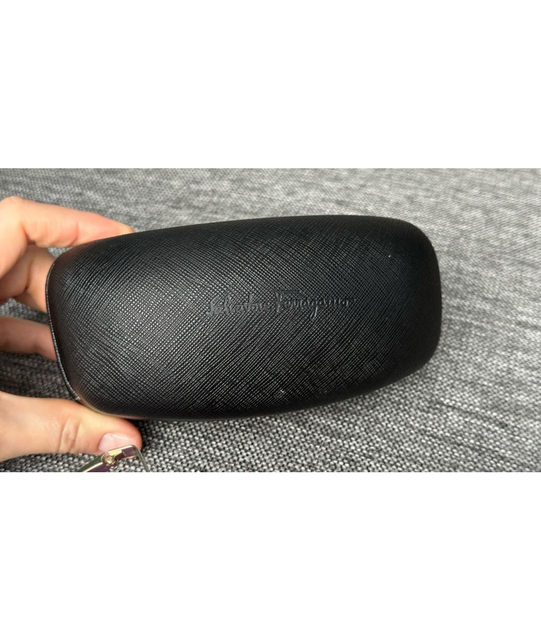 FERRAGAMO Бежевые металлические солнцезащитные очки, фото 4