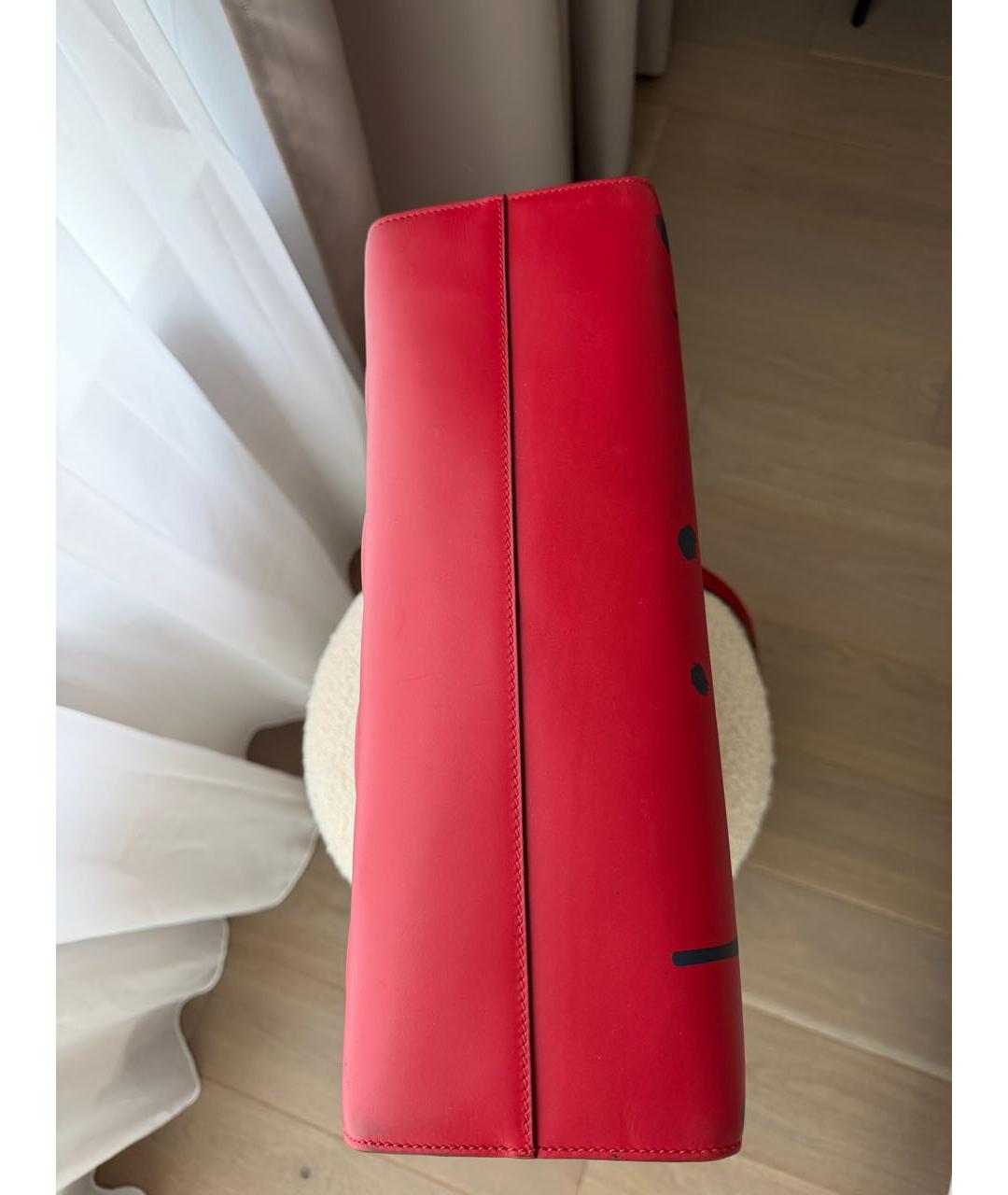 GUCCI Красная кожаная сумка тоут, фото 6