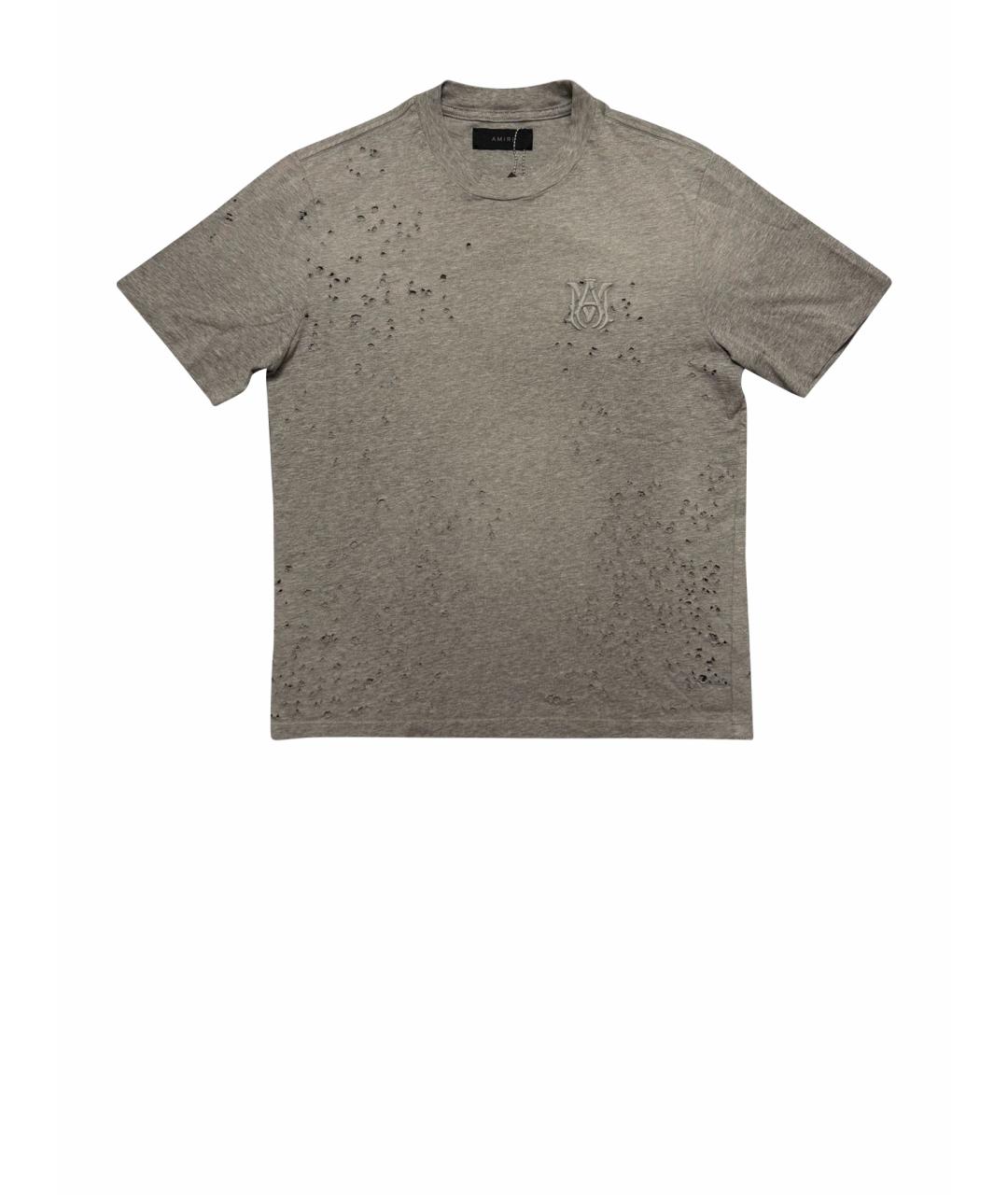 AMIRI Антрацитовая хлопковая футболка, фото 1