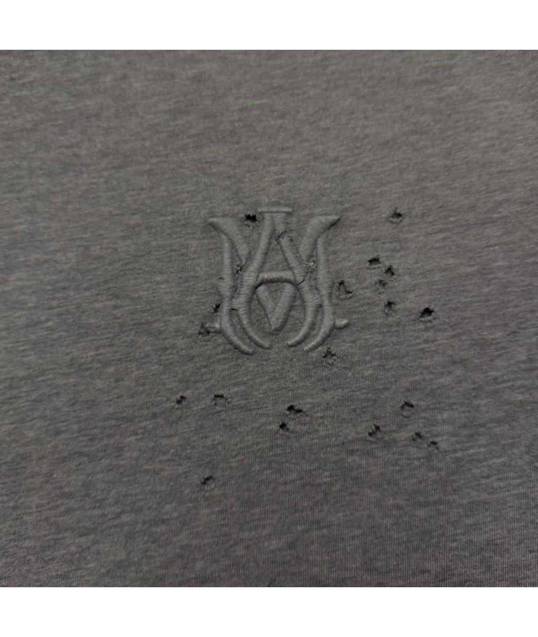 AMIRI Антрацитовая хлопковая футболка, фото 4