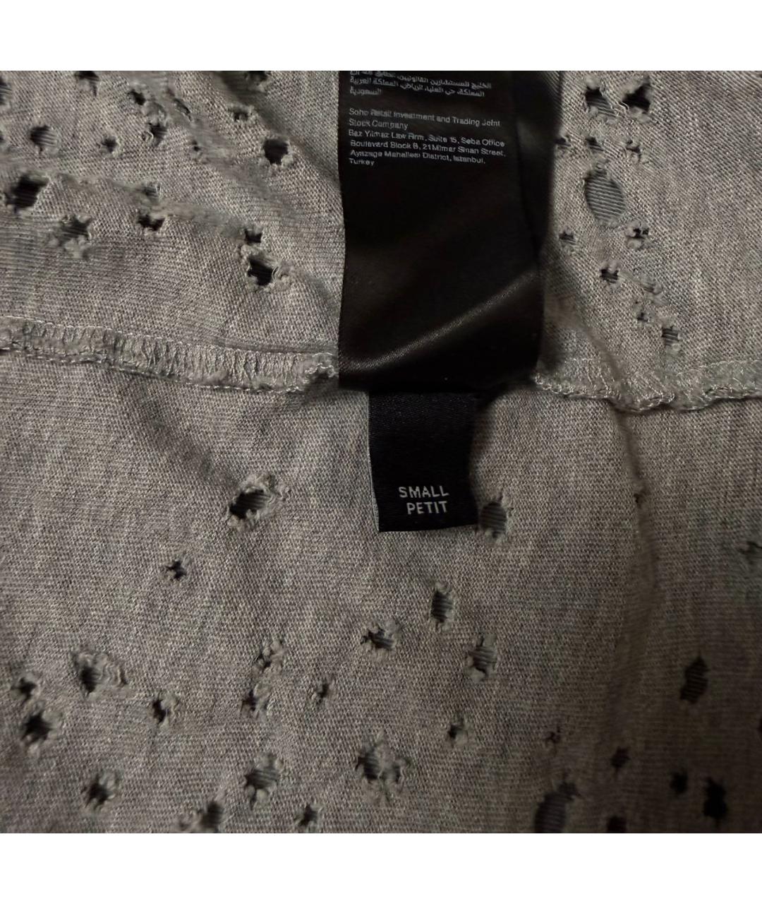 AMIRI Антрацитовая хлопковая футболка, фото 8