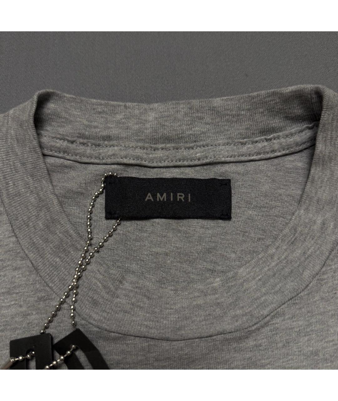 AMIRI Антрацитовая хлопковая футболка, фото 3