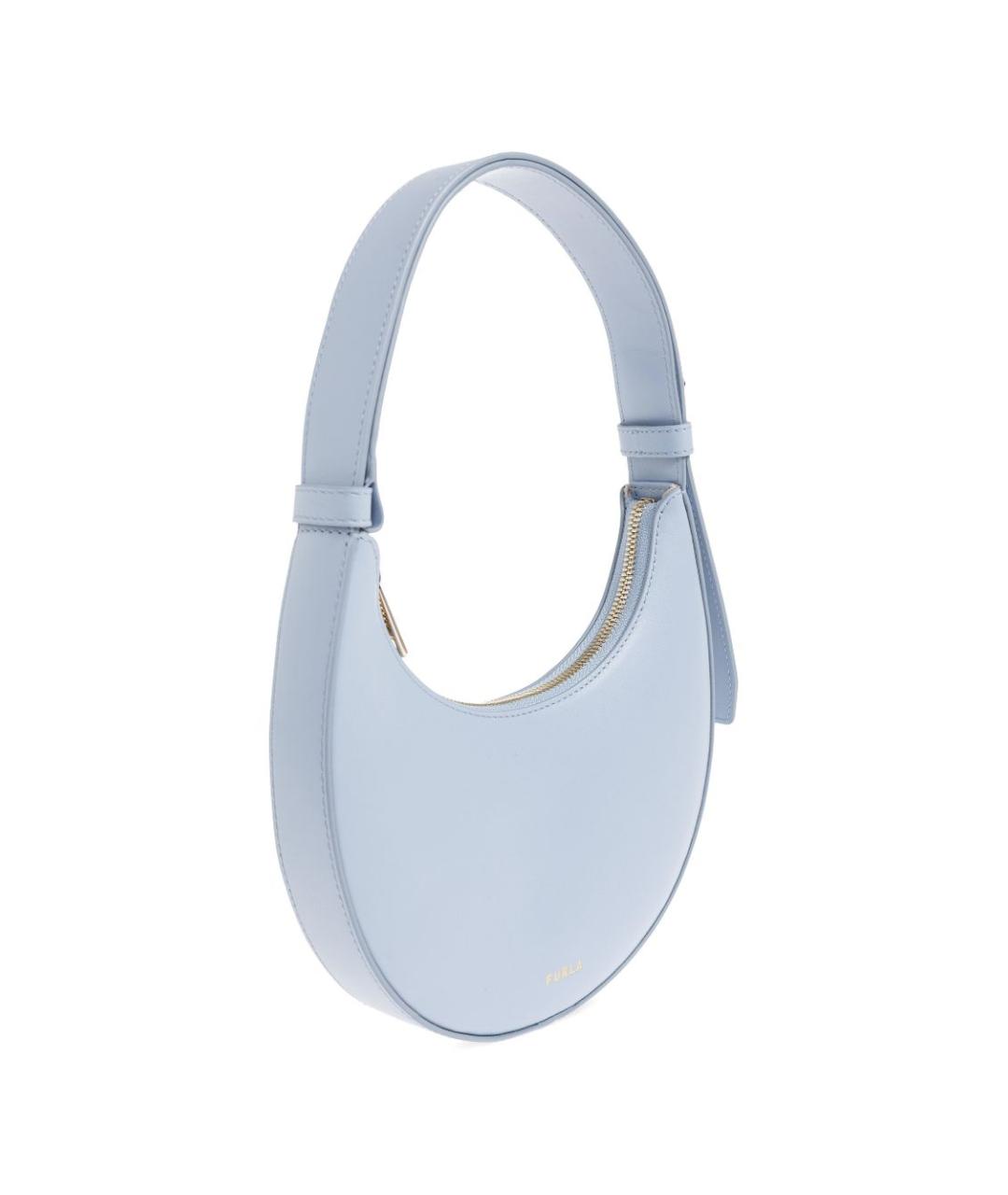 FURLA Голубая кожаная сумка через плечо, фото 3