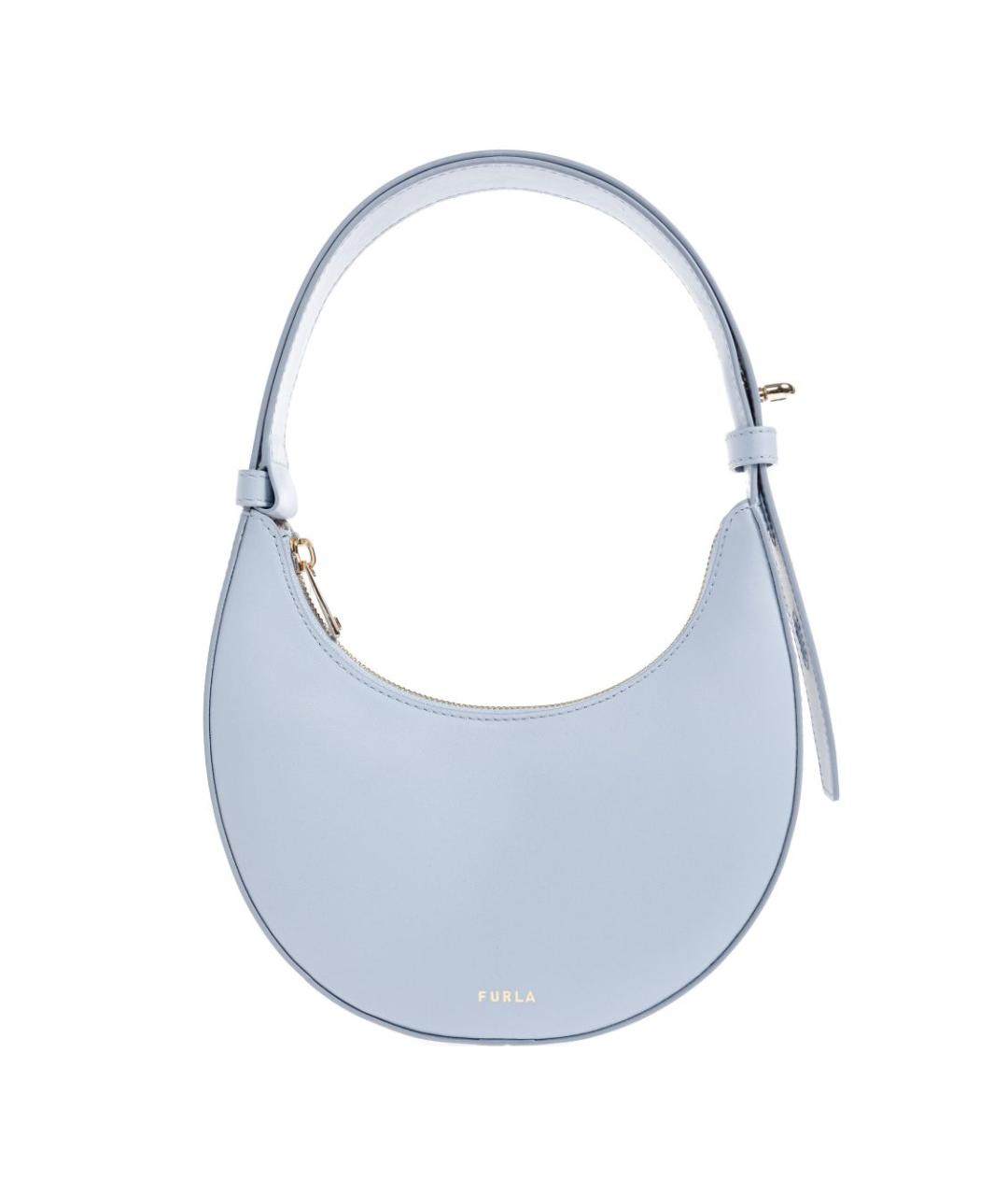 FURLA Голубая кожаная сумка через плечо, фото 1