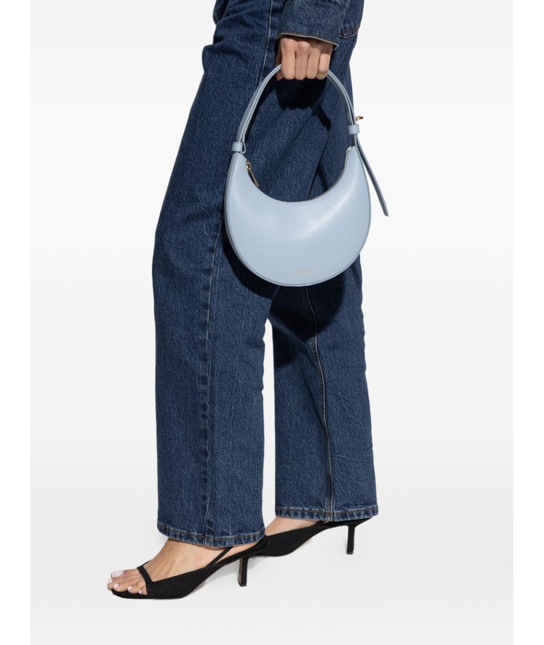 FURLA Голубая кожаная сумка через плечо, фото 6