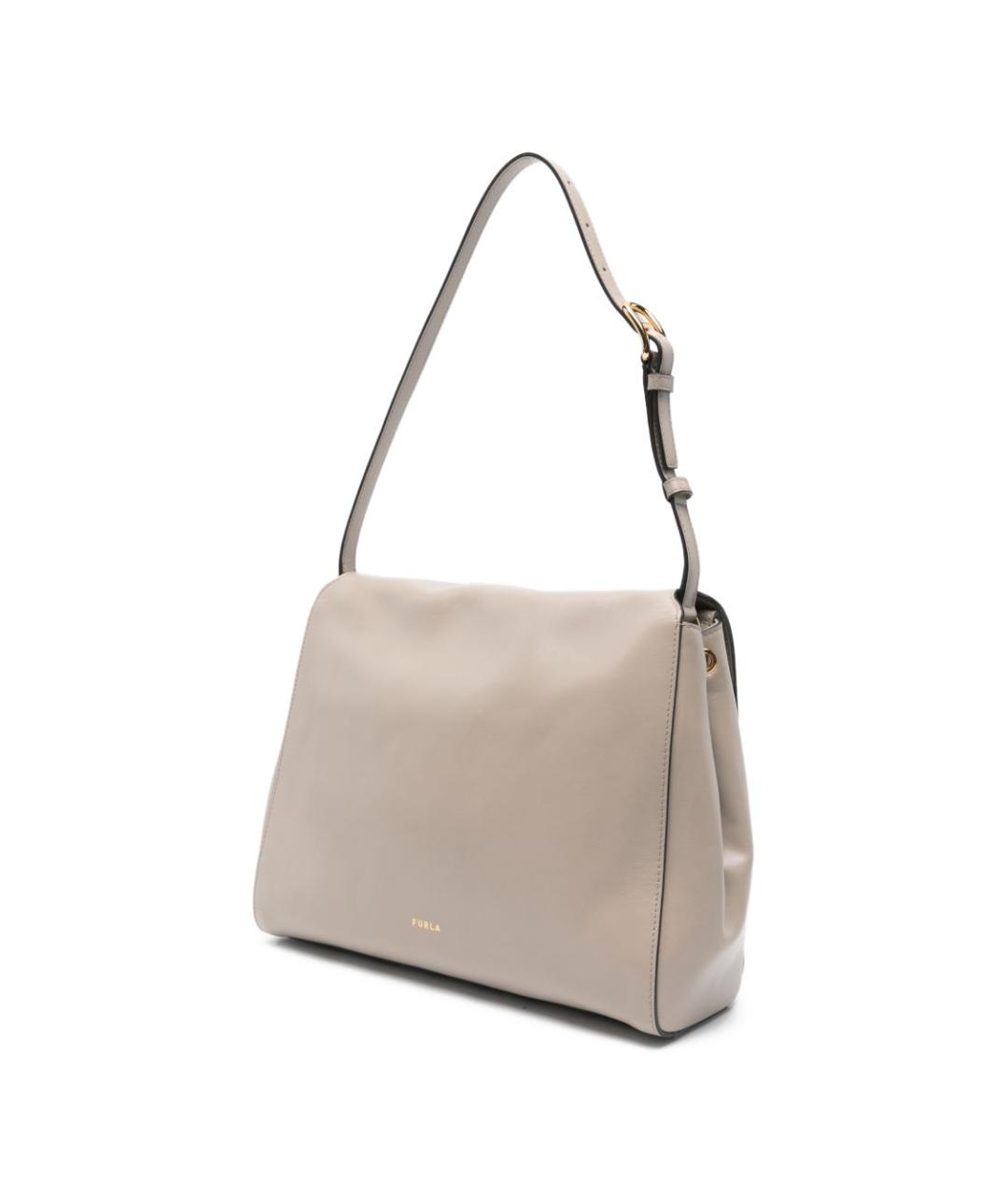 FURLA Бежевая кожаная сумка через плечо, фото 4