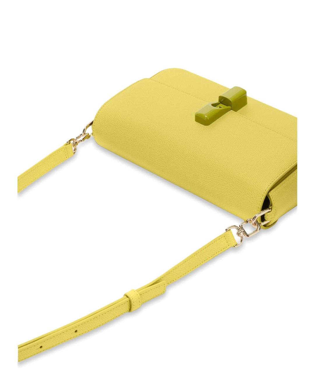 FURLA Желтая кожаная сумка через плечо, фото 4