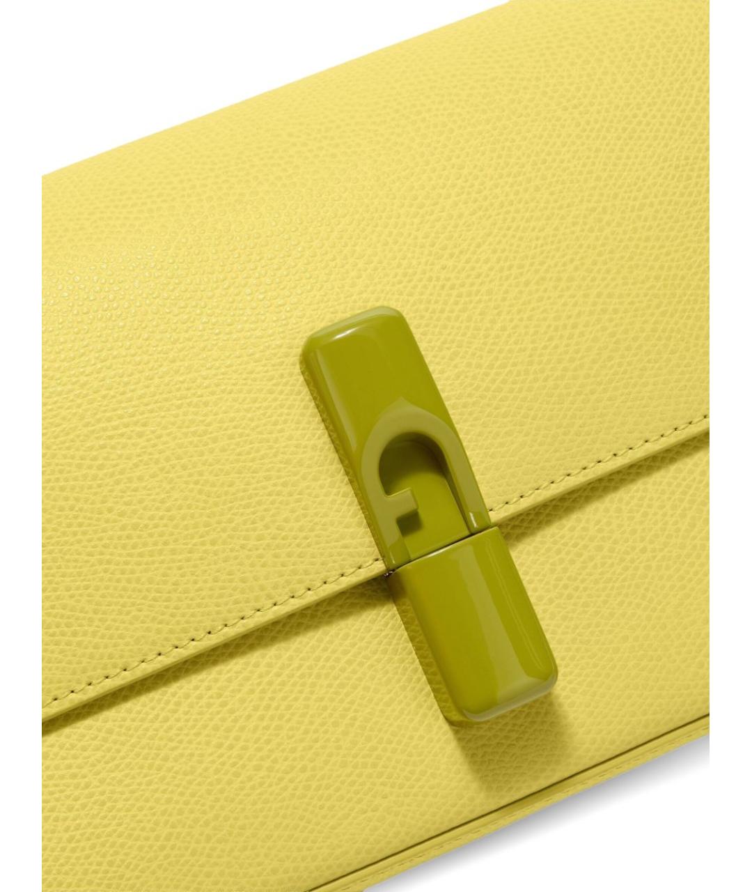 FURLA Желтая кожаная сумка через плечо, фото 5
