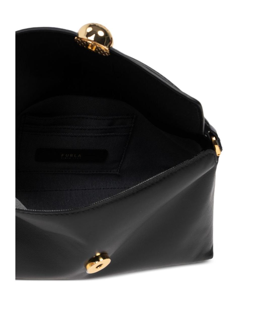 FURLA Черная кожаная сумка с короткими ручками, фото 5