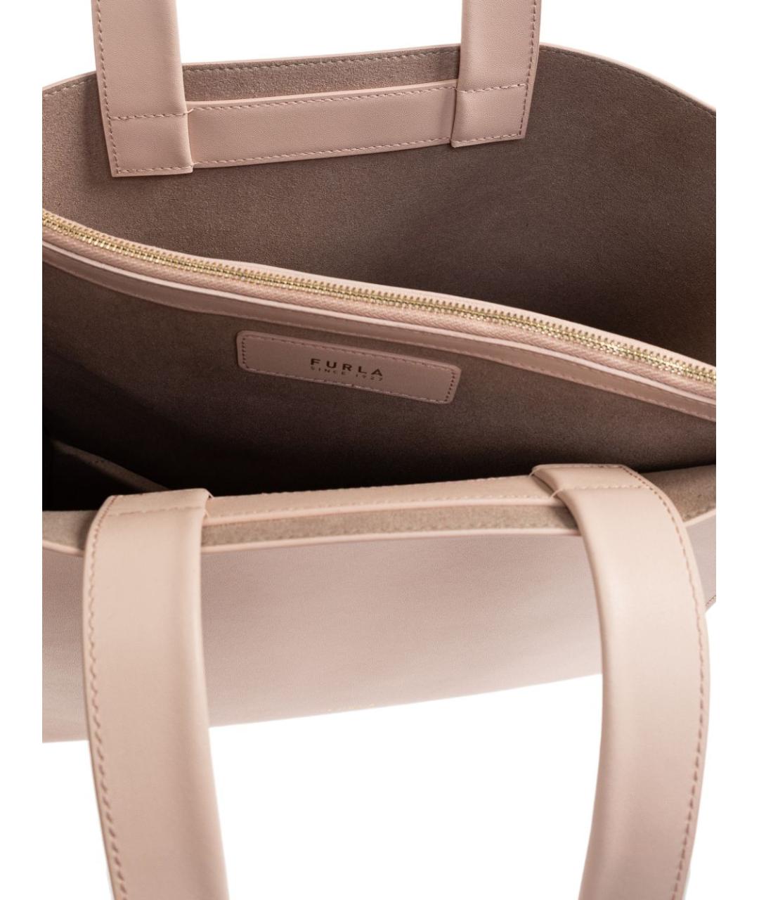 FURLA Розовая кожаная сумка тоут, фото 4