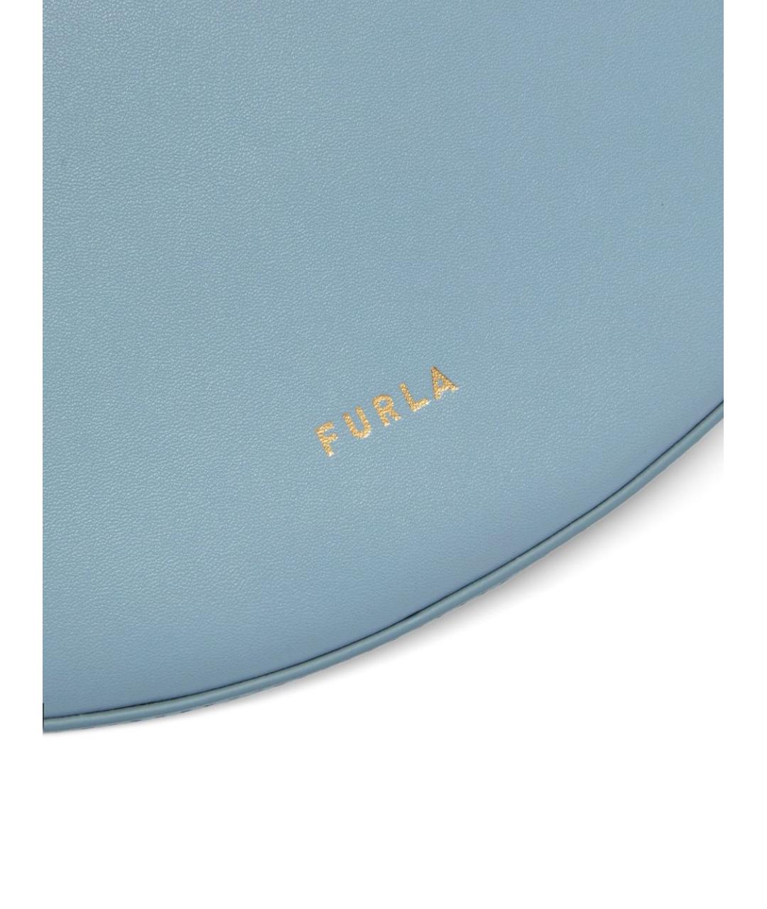 FURLA Голубая кожаная сумка через плечо, фото 4