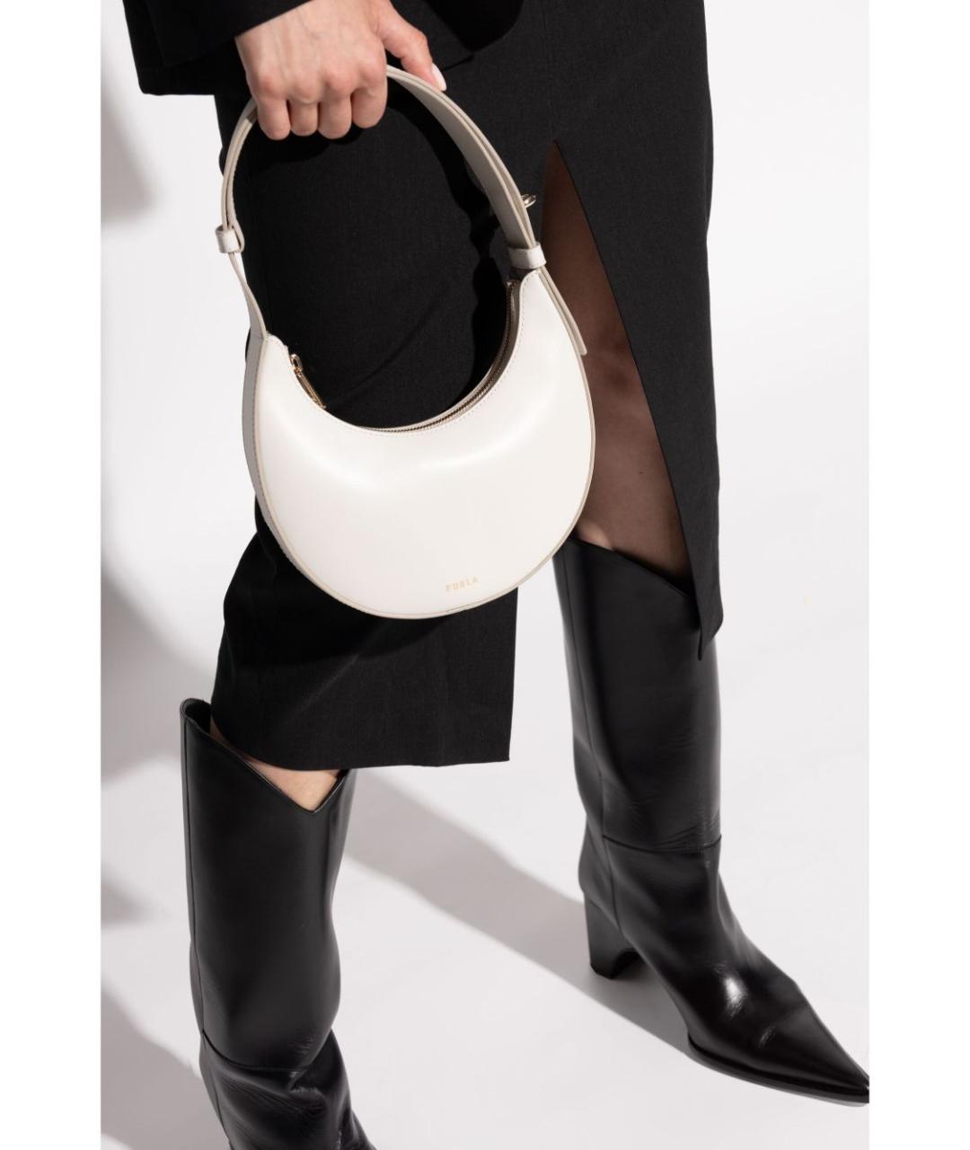 FURLA Белая кожаная сумка через плечо, фото 6