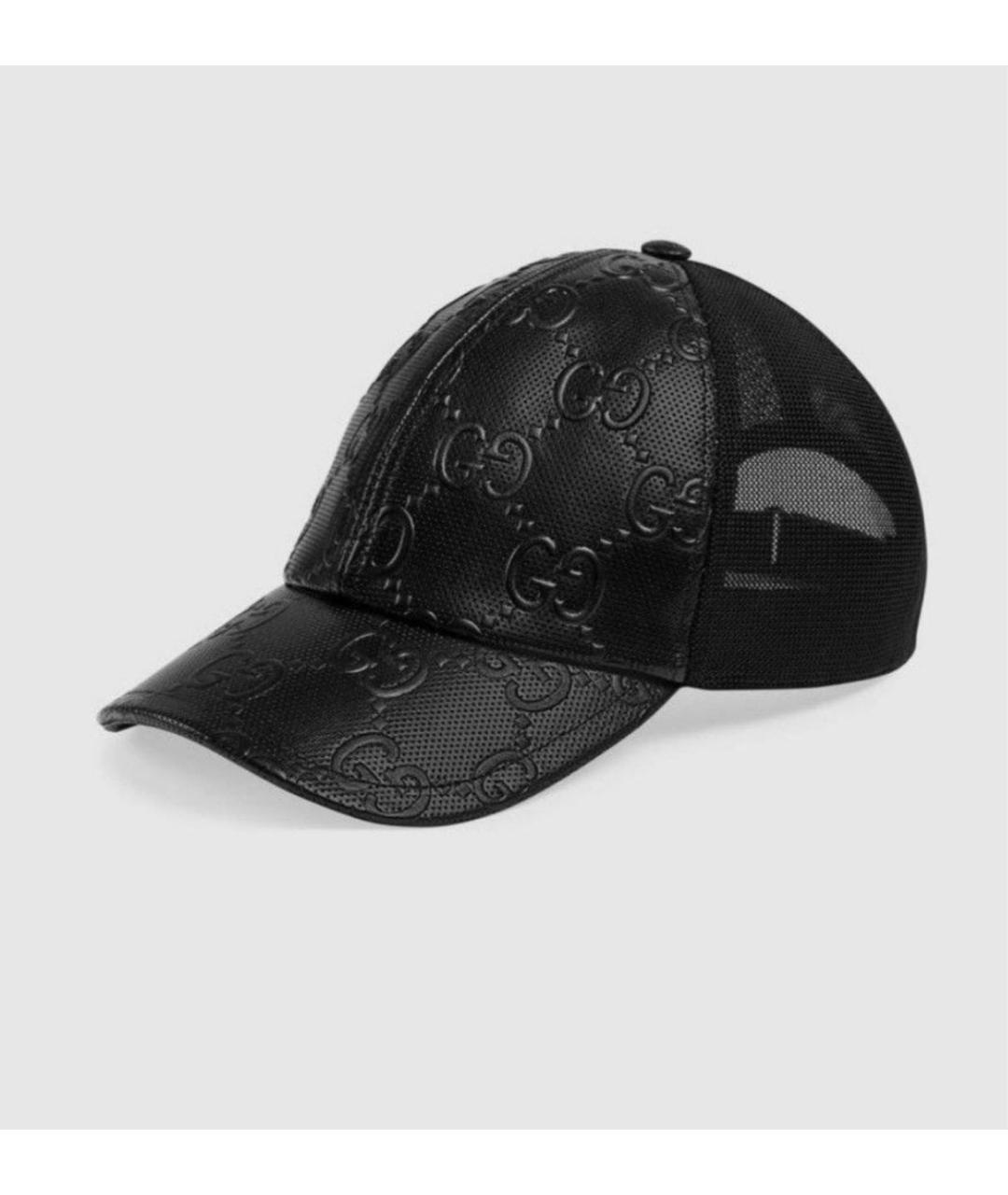 GUCCI Черная кожаная кепка/бейсболка, фото 9