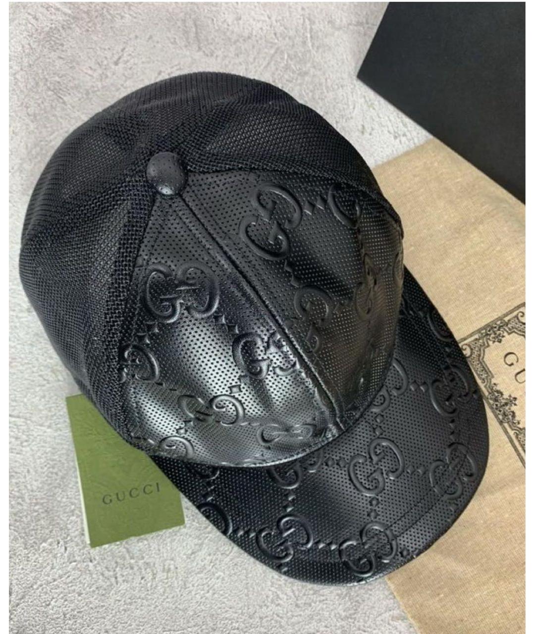 GUCCI Черная кожаная кепка/бейсболка, фото 7