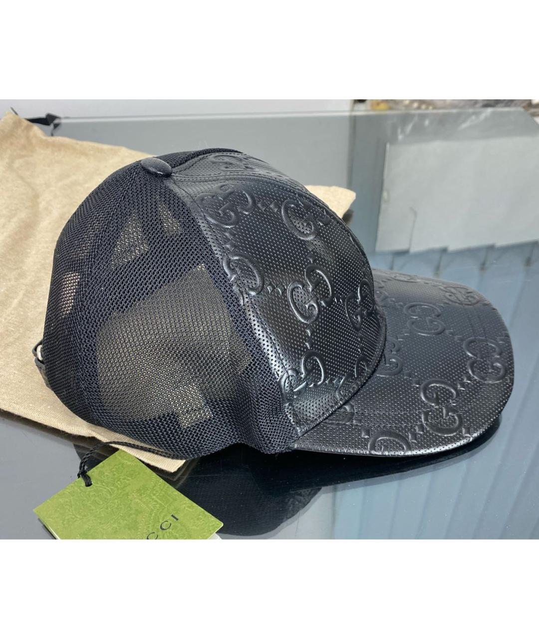 GUCCI Черная кожаная кепка/бейсболка, фото 8