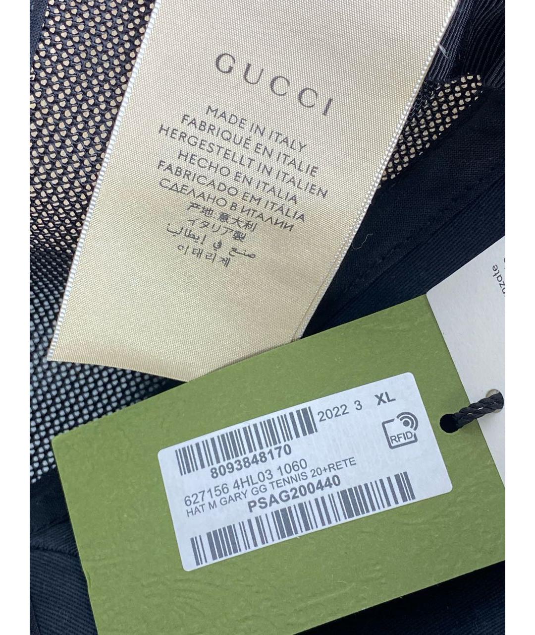 GUCCI Черная кожаная кепка/бейсболка, фото 5