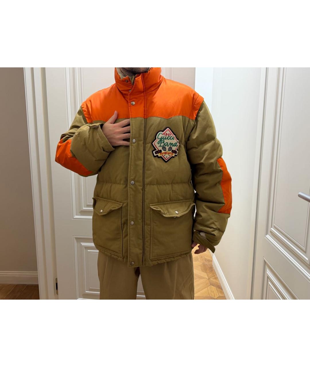 GUCCI Хаки хлопковый пуховик, фото 6