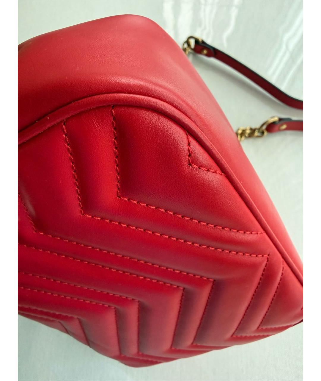 GUCCI Красная кожаная сумка через плечо, фото 6