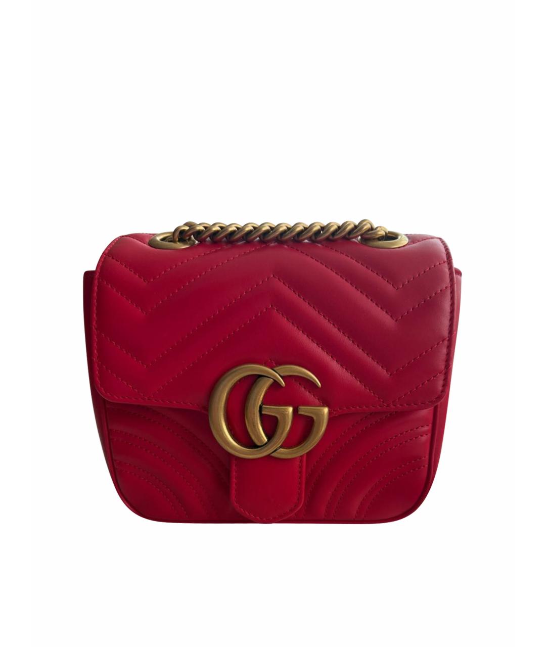 GUCCI Красная кожаная сумка через плечо, фото 1