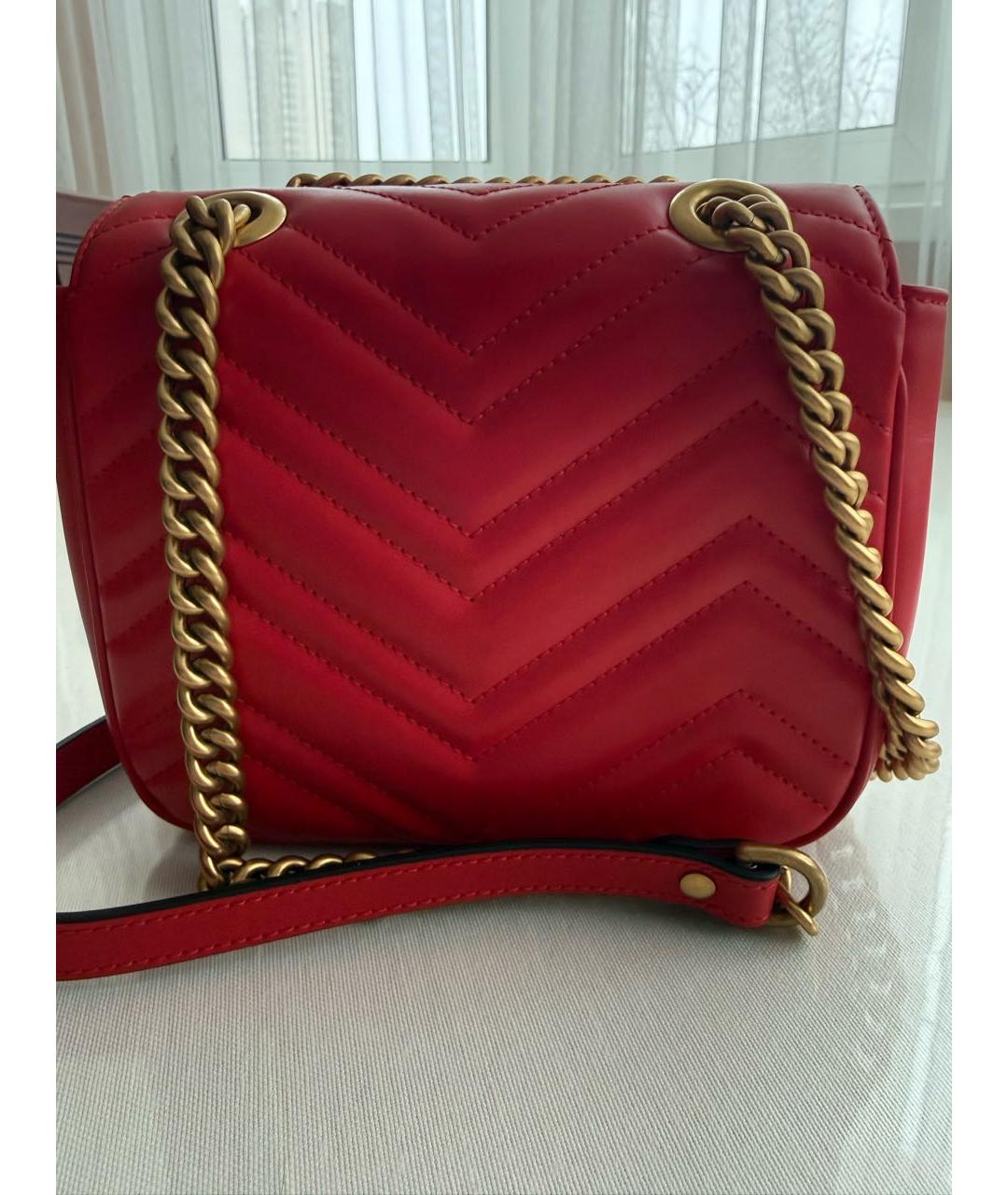 GUCCI Красная кожаная сумка через плечо, фото 3