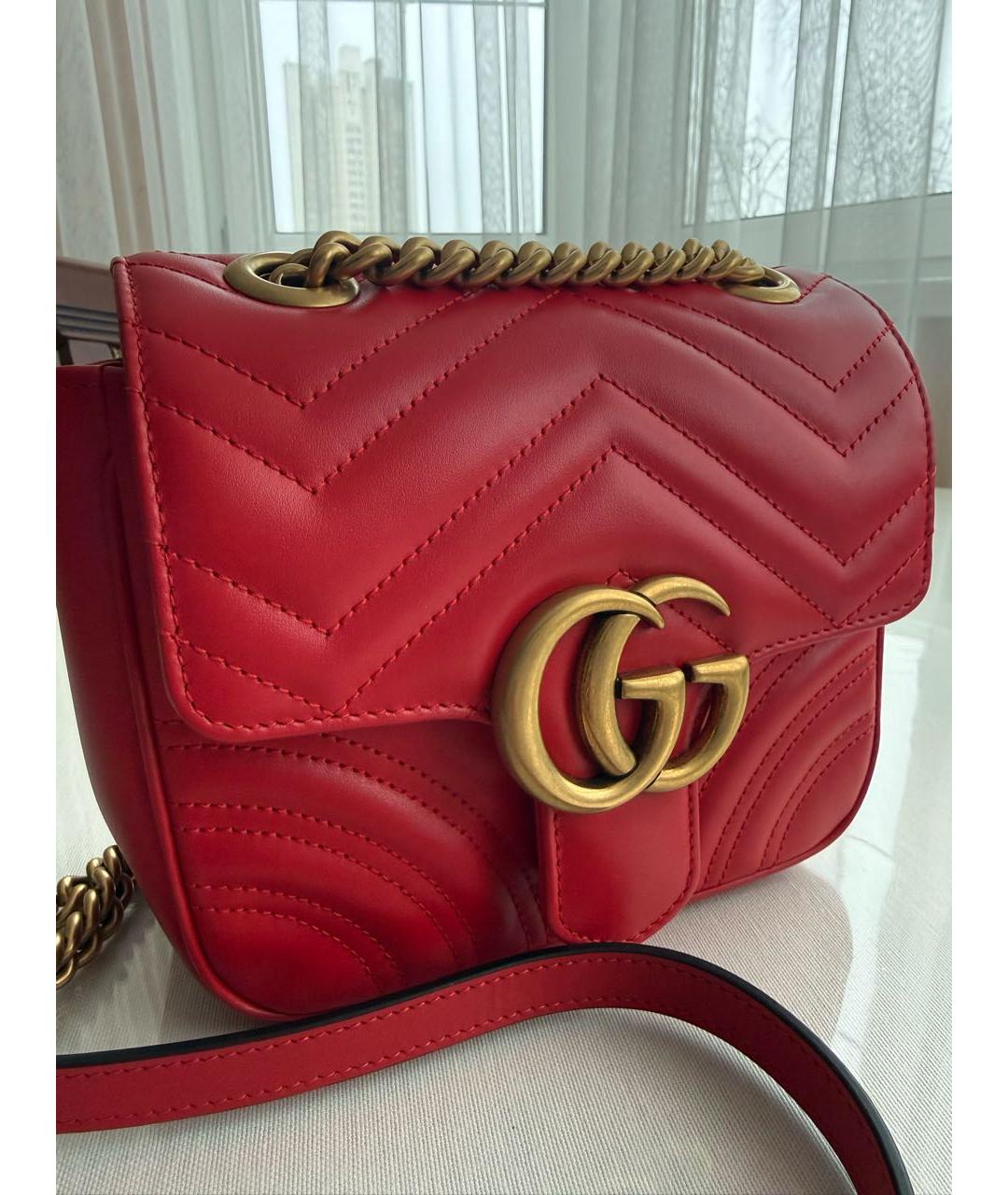 GUCCI Красная кожаная сумка через плечо, фото 2