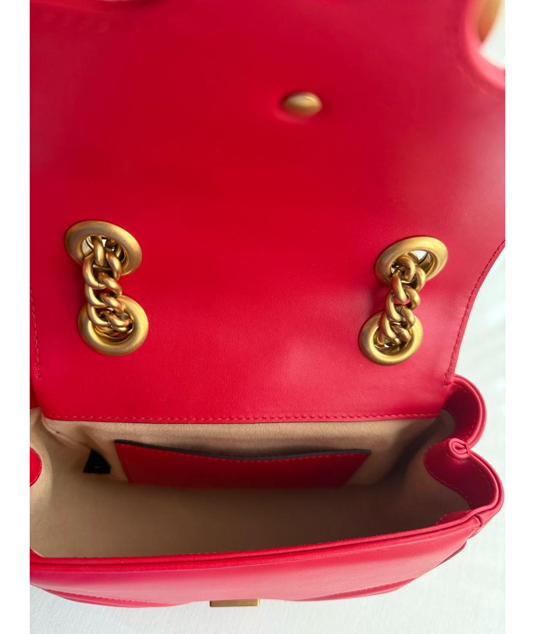 GUCCI Красная кожаная сумка через плечо, фото 4