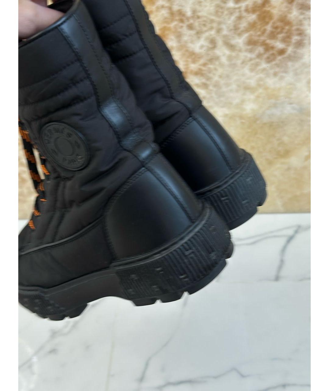 HERMES Черные текстильные ботинки, фото 4