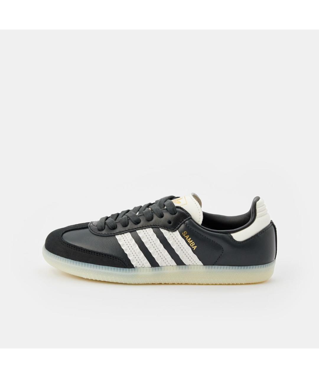 ADIDAS Черные кожаные кроссовки, фото 6