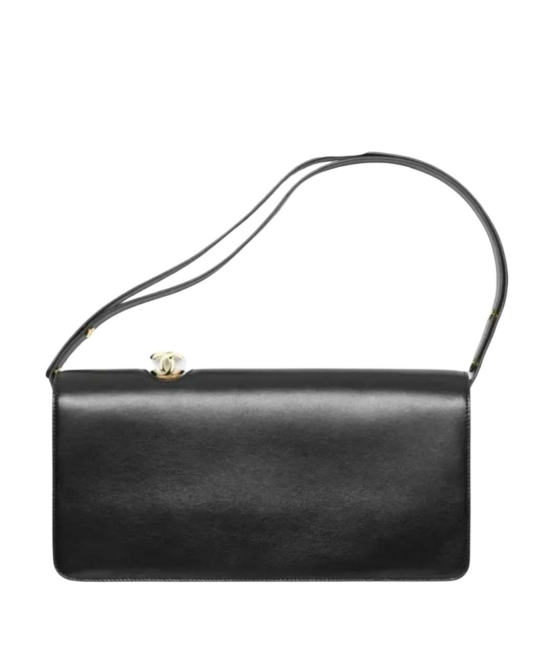 CHANEL Черная кожаная сумка с короткими ручками, фото 1