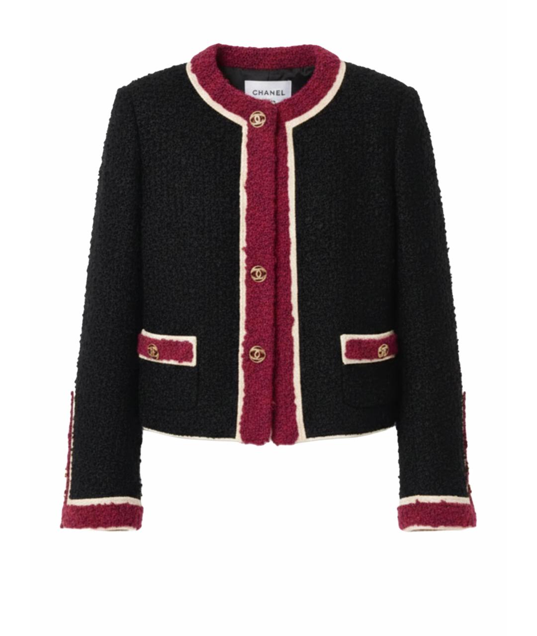 CHANEL Черный хлопко-эластановый жакет/пиджак, фото 1